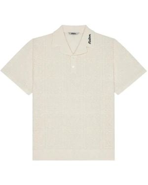 Malbon Golf Resort Crochet-Knit Polo Shirt - White