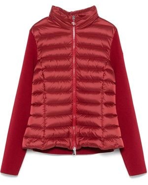 Moncler Padded-Front Knit Jacket - Red