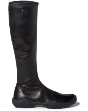 Miu Miu Stretch Nappa Leather Boots - Black