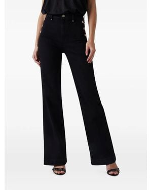 Guess Jean Évasé New Faye À Boutons - Noir