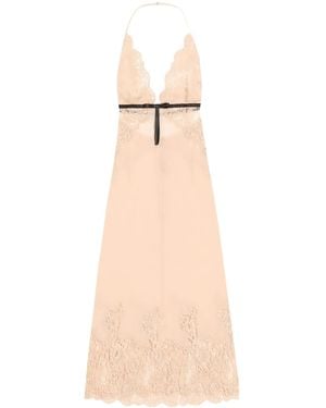 Dolce & Gabbana Camisón Con Aplique De Encaje - Neutro
