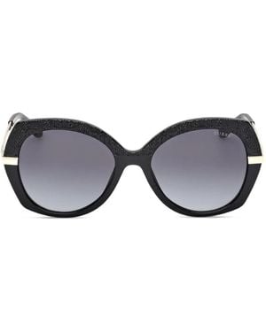 GUESS EYEWEAR Lace-Effect Cat-Eye Sunglasses - Black