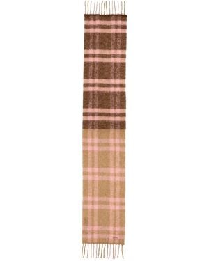 Paul Smith Fringed Check Scarf - White