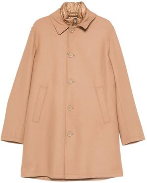 Herno Button-fastening Wool-blend Coat - ナチュラル