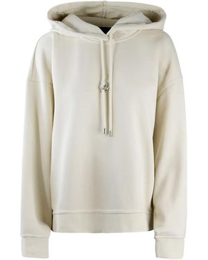 Sportmax Logo-Plaque Hoodie - White
