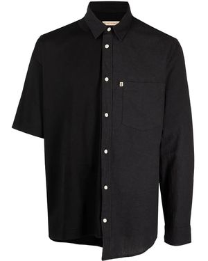 ROMEO HUNTE Asymmetric Button-Down Shirt - Black