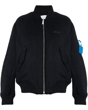 Off-White c/o Virgil Abloh Logo Bomber Jacket - Blue