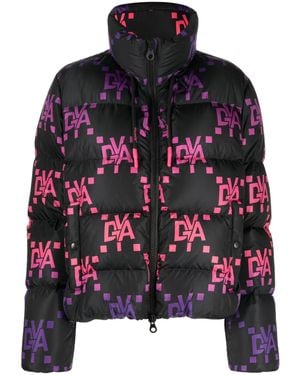 Duvetica Monogram-Pattern Quilted Jacket - Red