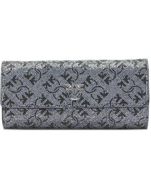 Pinko Embellished Chain Clutch Bag - Gray