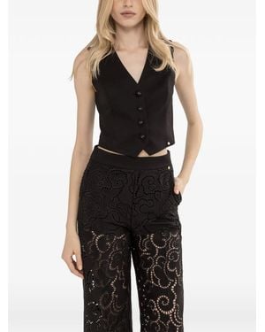 Nissa Embroidered Waistcoat - Noir