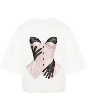Hamza Lace-Print T-Shirt - White