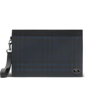 Burberry Clutch Mit Karomuster - Schwarz
