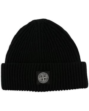 Stone Island Geribbelde Muts - Zwart