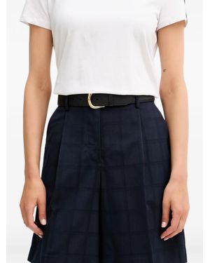 Iceberg Check-Pattern Pleated Tailored Shorts - Blue