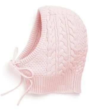 Barrie Lightweight Cable-Knit Cashmere Balaclava - Pink