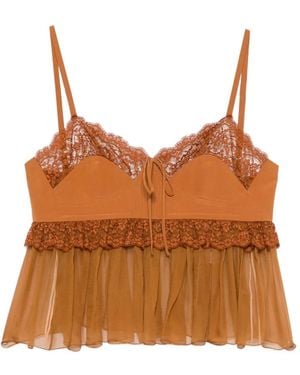 Chloé Lace-Trim Blouse - Brown