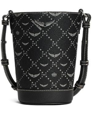 Zadig & Voltaire Logo-Print Bucket Bag - Black