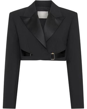 Dion Lee Interlock Tuxedo Cropped Blazer - Black