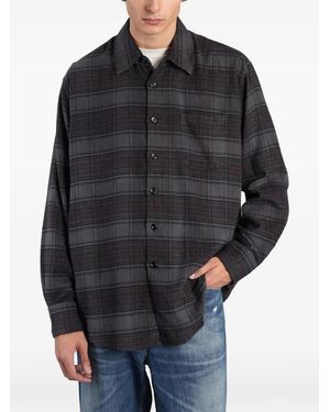 Our Legacy Above Shirt Faded Nocturne Check Flannel - Grey