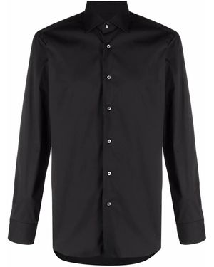 Barba Napoli Long-Sleeve Poplin Shirt - Black