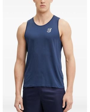 Compressport Top Con Logo Estampado - Azul