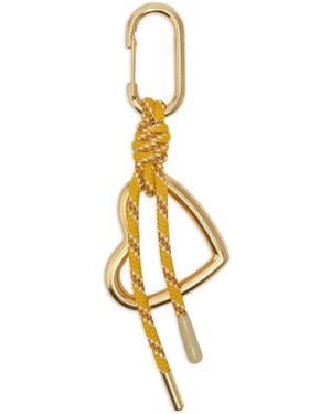 Bimba Y Lola Heart-Charm Carabiner-Detail Keyring - Metallic
