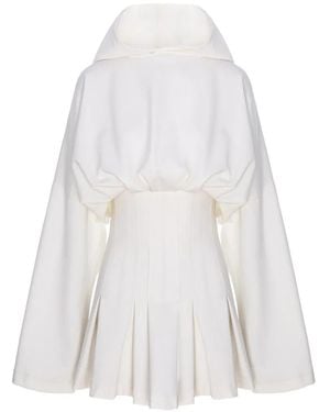 Hamza Cleopatra Hooded Dress - White