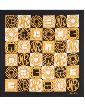 Nina Ricci Chequered Silk Scarf - Metallic