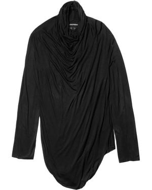 Julius フーデッドネック ロングtシャツ - ブラック