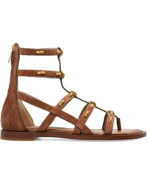 MICHAEL Michael Kors Sandalias con tiras cruzadas y apliques - Marrón