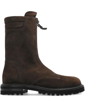 Giorgio Armani Leather Zip Boots - Brown