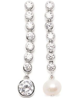 Completedworks Zirconia-Embellishment Earrings - White
