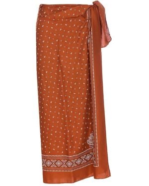 Pinko Bandana Print Viscose Rok - Oranje