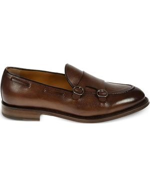 Neil Barrett Mocassins En Cuir À Double Boucle - Marron