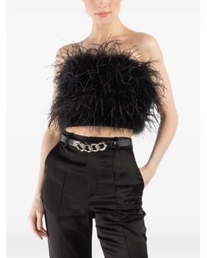 LAPOINTE Feather Strapless Top - Black