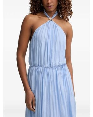 Haveone Halterneck Backless Maxi Dress - Blue