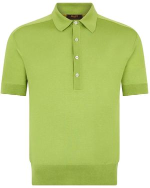 Moorer Button Polo Shirt - Green