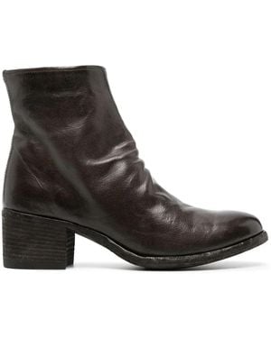 Officine Creative Denner Block-Heel Leather Boots - Black