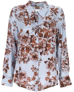 Marella Floral-Print Polka-Dot Shirt - White