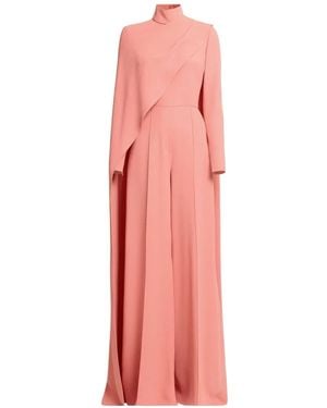 Elie Saab Asymmetrical-Cape Jumpsuit - Pink