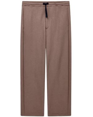 Giorgio Armani Drawstring Logo-Patch Trousers - Brown