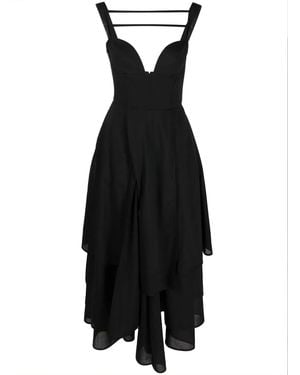 A.W.A.K.E. MODE Ruffled-Hem Dress - Black