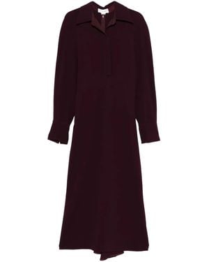Victoria Beckham Puff-sleeve Midi Dress - Purple