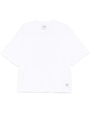 EA7 Katoenen T-Shirt Met Grafische Print - Wit
