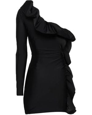 Amen Ruffled One-Shoulder Mini Dress - Black