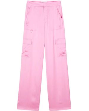 Chiara Ferragni Textured Straight Cargo Trousers - Pink