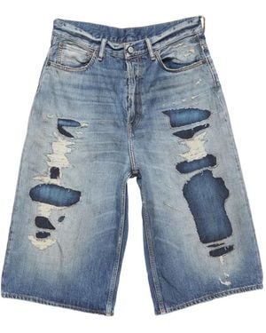 Acne Studios Mended Denim Shorts - Blue