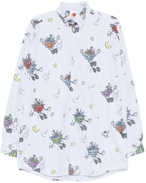 Sky High Farm Cotton Striped Shirt - White