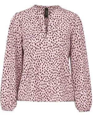 Marc Cain Ruffled Polka-Dot Blouse - Red