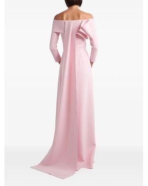 Safiyaa Off-Shoulder Bow-Detail Maxi Dress - Pink